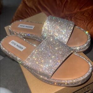 Steve Madden Sparkling Silver Women's Sandals